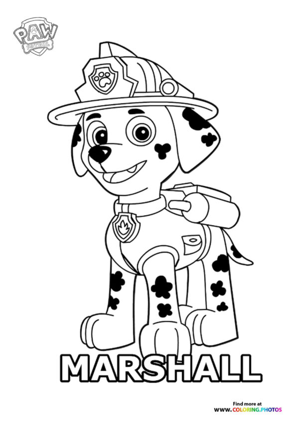 Marshall posing coloring page