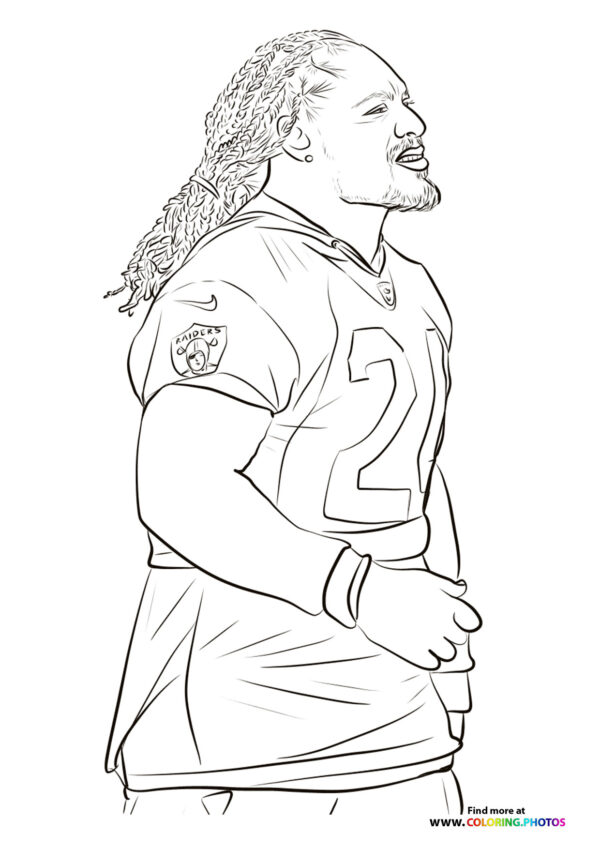 Marshawn Lynch NFL player coloring page
