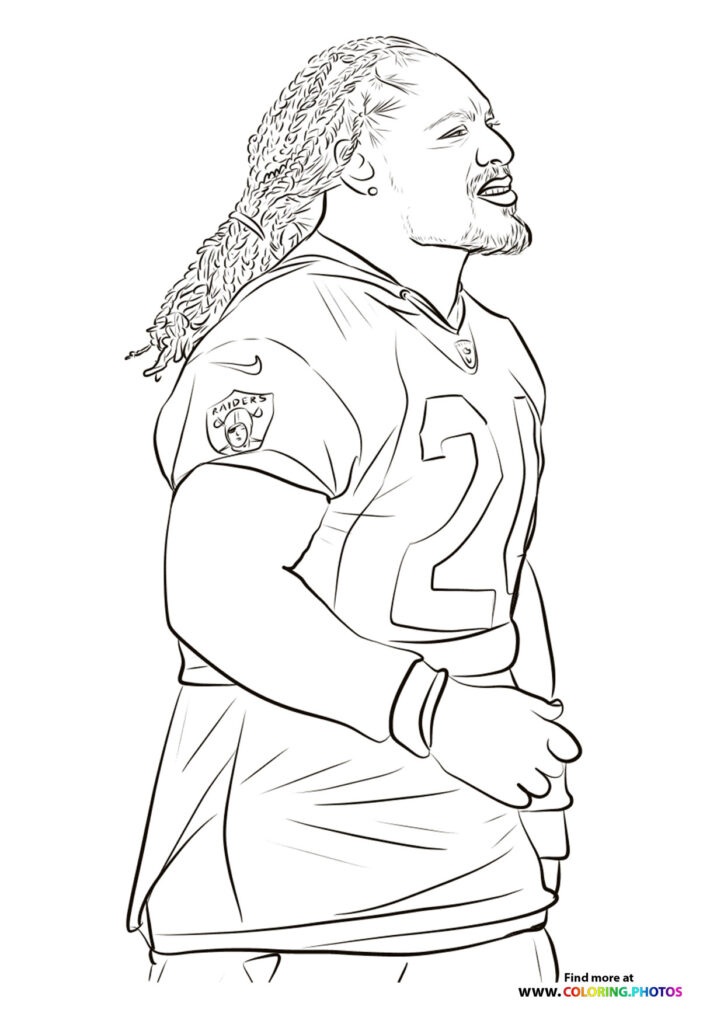 NFL Players Coloring Pages for - Marshawn Lynch NFL Coloring Page 724x1024