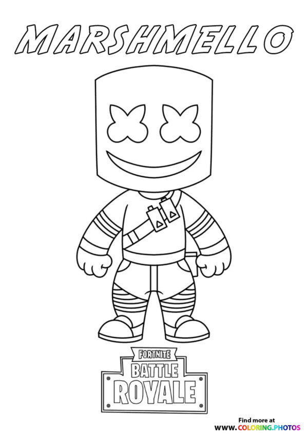 Tiny Marshmello - Fortnite coloring page