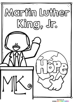 Martin Luther King gives hope coloring page