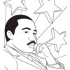Martin Luther King with stars coloring page