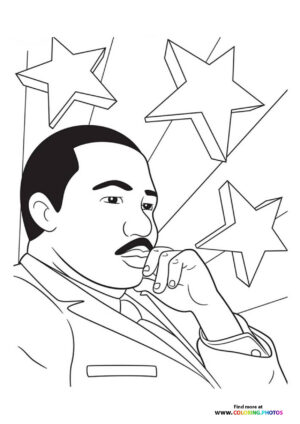 Martin Luther King with stars coloring page