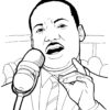 Martin Luther King talking coloring page
