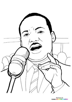 Martin Luther King talking coloring page