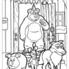 Mashas birthday party coloring page