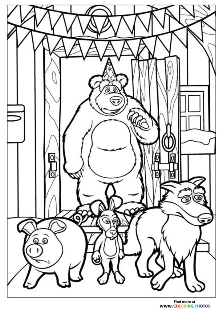 Masha and the Bear - Coloring Pages for kids | Free and easy print