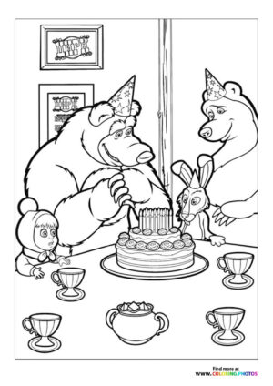 Cake for Masha coloring page