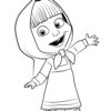 Happy Masha coloring page