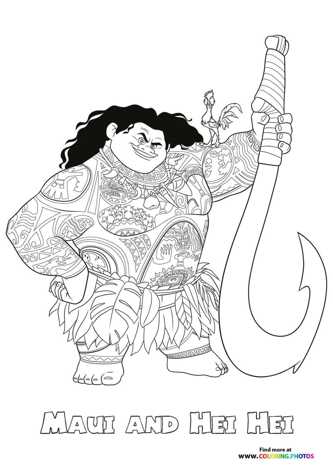 Maui and Heihei - Coloring Pages for kids