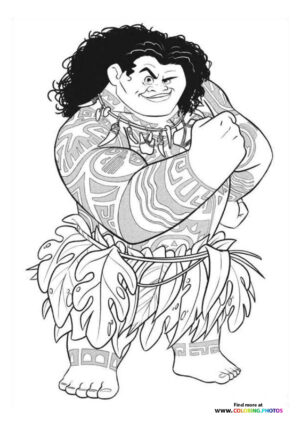 Maui from Moana coloring page