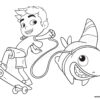 Max with Sharkdog coloring page