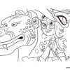 Maya and Chiapa on the hunt coloring page