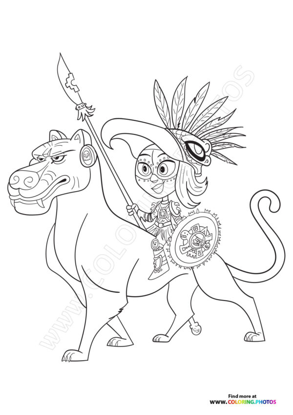 Maya and Chiapa coloring page