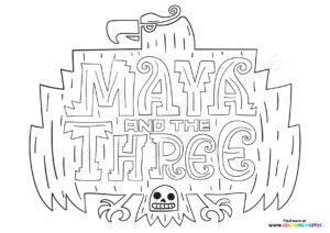 Maya and the Three logo coloring page