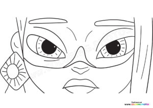 Maya and the Three portrait coloring page