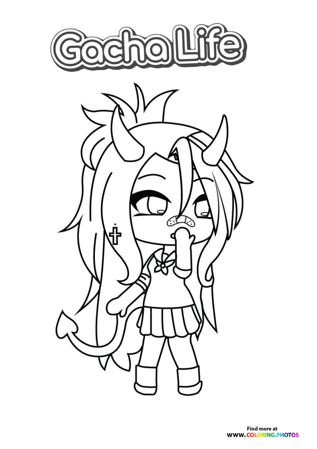 Mean girl from Gacha Life - Coloring Pages for kids