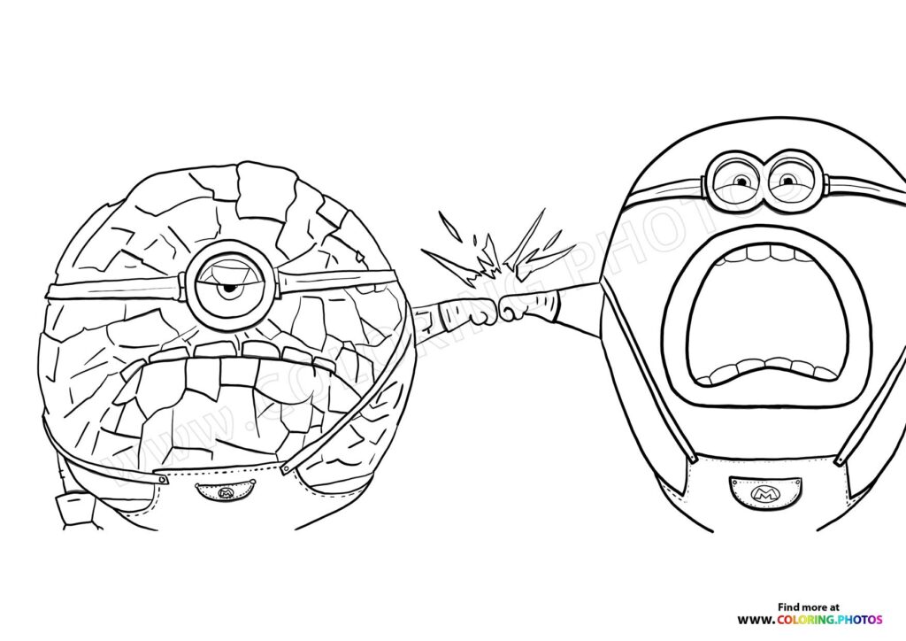 Mega minions Dave and Jerry - Coloring Pages for kids