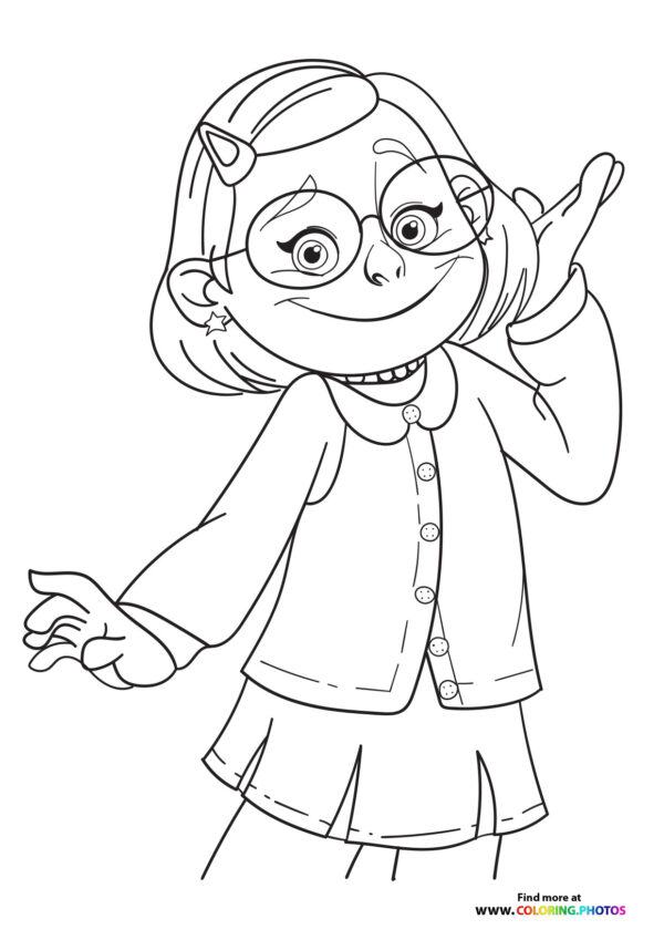 Mei Lee smiling coloring page