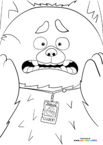 Mei Lee panda scared - Coloring Pages for kids