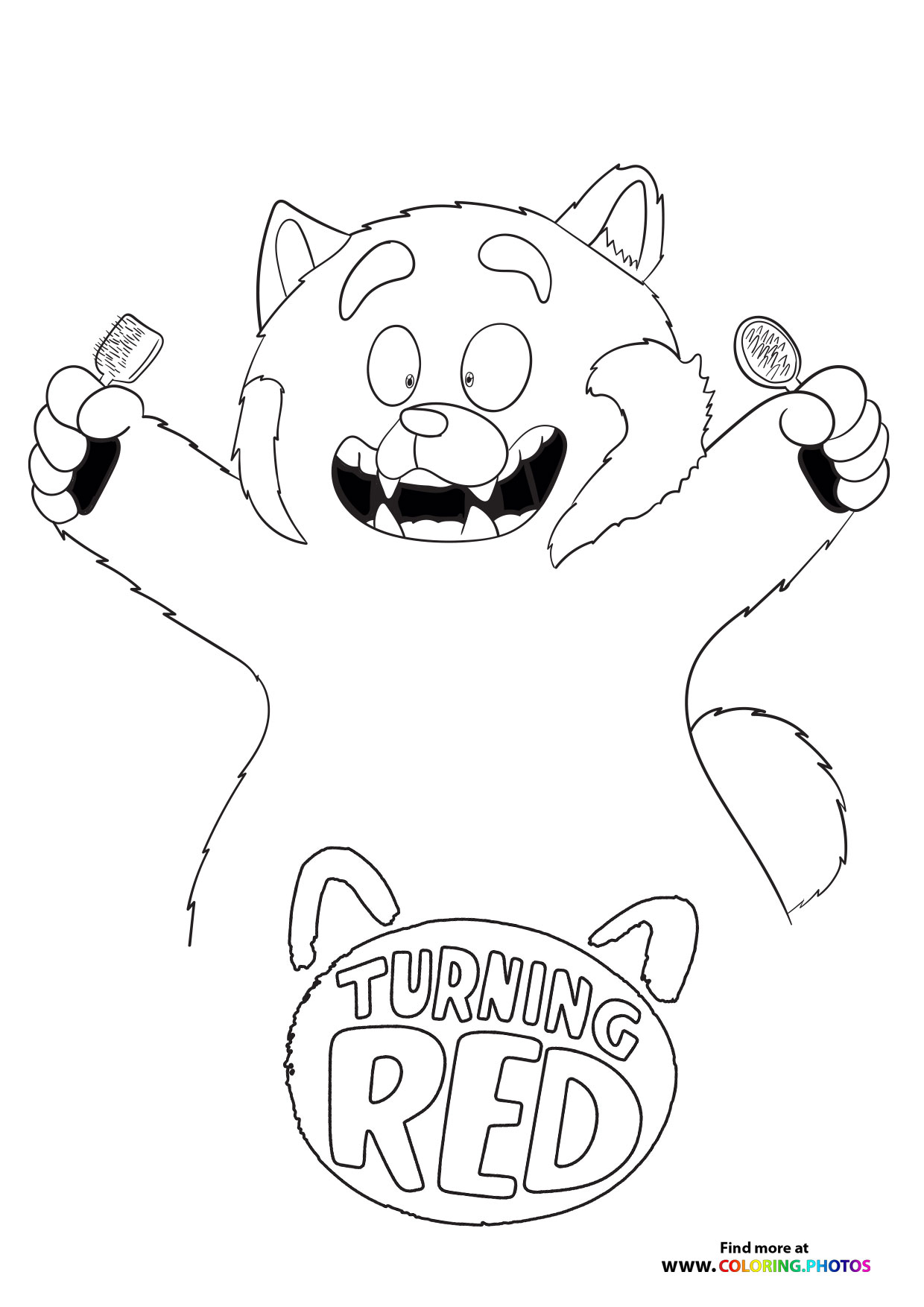 coloring pages red panda