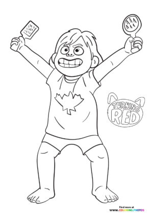 Mei Lee playing with combs coloring page
