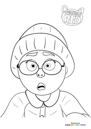 Mei Lee with a hat coloring page
