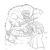 Merida sword fighting King Fergus coloring page