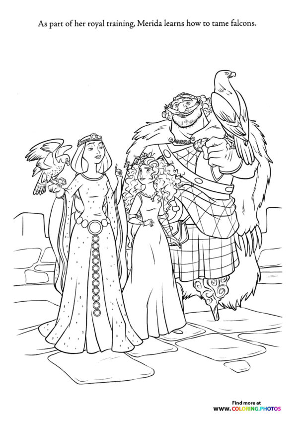 Brave family coloring page