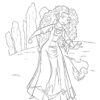 Merida with forest sprites coloring page