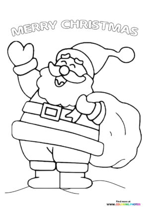Merry Christmas from Santa Claus coloring page