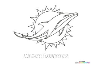 Miami Dolphins NFL logo coloring page