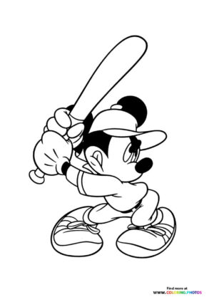 Mickey Mouse playing baseball
