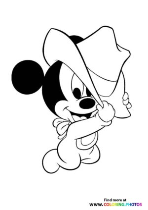Mickey Mouse baby cowboy coloring photo