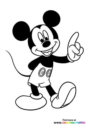 Mickey Mouse pointing coloring photo