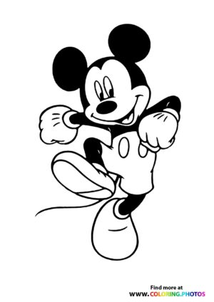Mickey Mouse dancing coloring photo