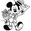 Mickey Mouse flowers coloring photo