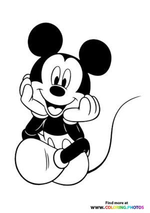 Mickey Mouse sitting coloring photo