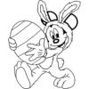 Mickey mouse with easter egg coloring page