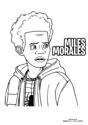 miles morales spiderman coloring page into the spiderverse