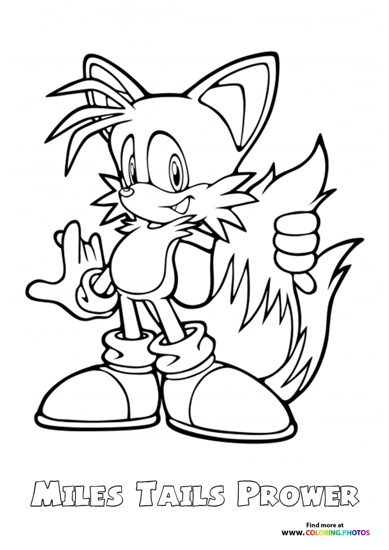 Miles Tails Prower - Coloring Pages for kids