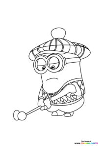 Minion golfing - Coloring Pages for kids