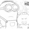 Minion holding Monster kid coloring page