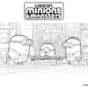 Minions Monsters reading a book coloring page