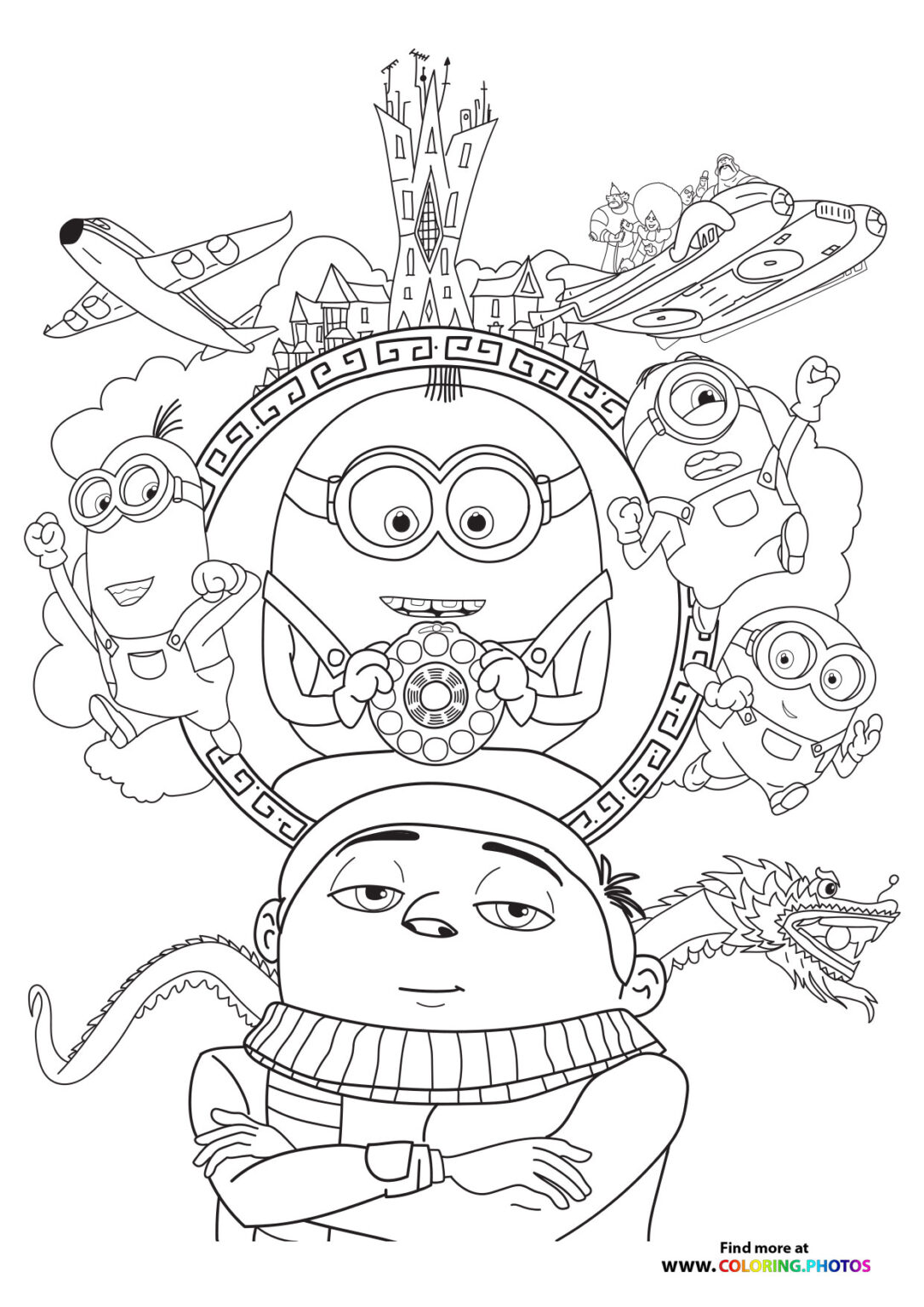 Minions 2 The Rise of Gru - Coloring Pages for kids | 100% free printables