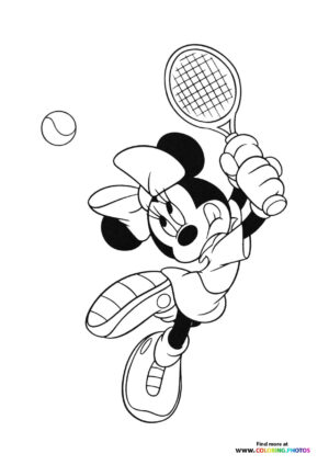 Minnie Mouse playing tennis
