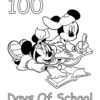 Minnie and Mickey in School coloring page
