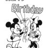 Micky mouse Happy birthday coloring page