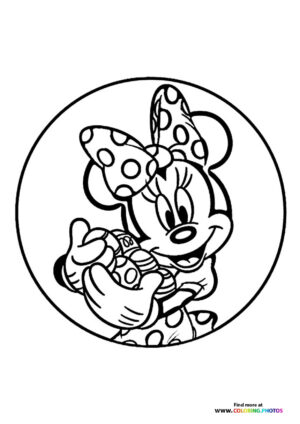 Minnie with easter eggs coloring page