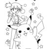 Misty and Pikachu - Pokemon coloring page